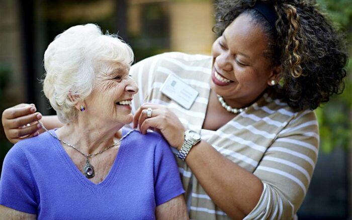 Five Star team member with resident