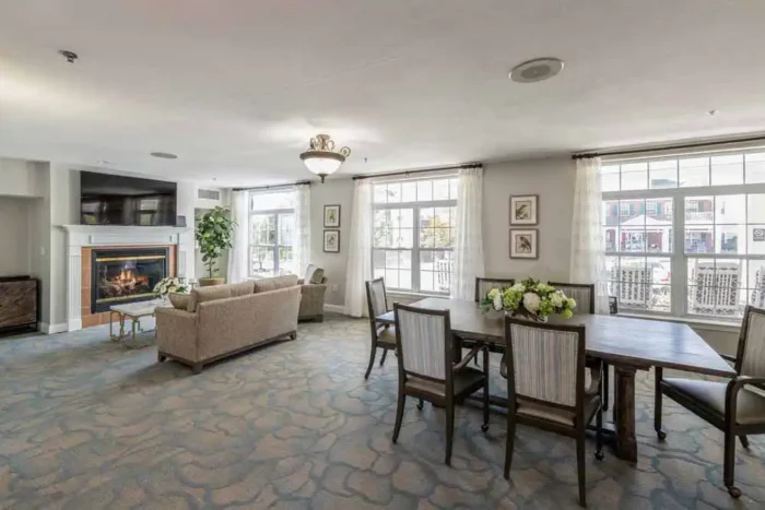 Living room and fireplace