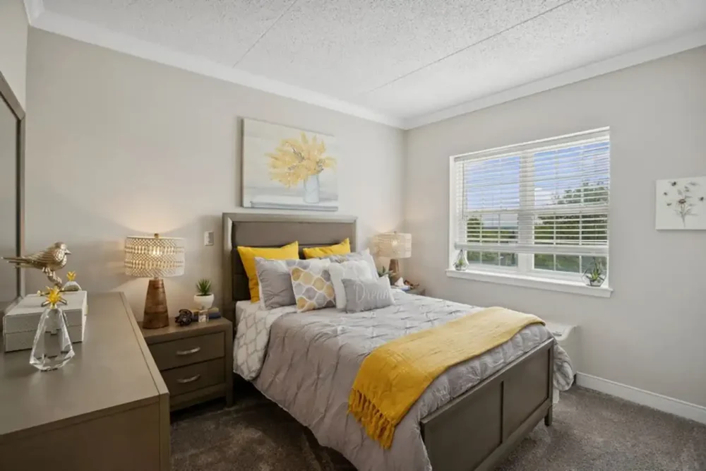 Model Apartment Bedroom at Mt. Arlington Senior Living