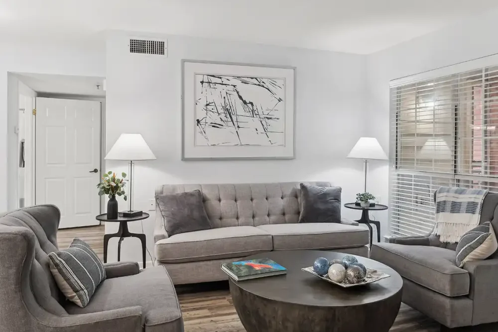 Model Apartment Living Room at The Forum at The Woodlands