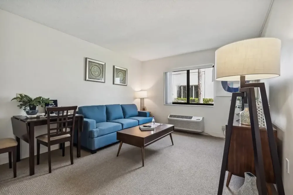 Model One Bedroom Apartment Living Room - Assisted Living