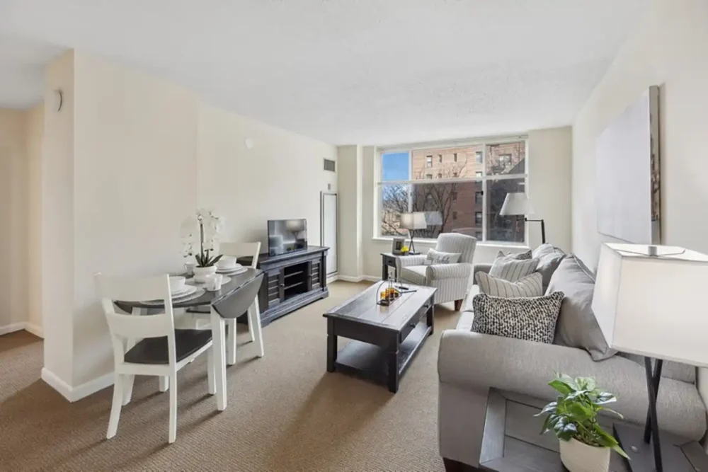 Model One Bedroom Apartment Living Room - Assisted Living
