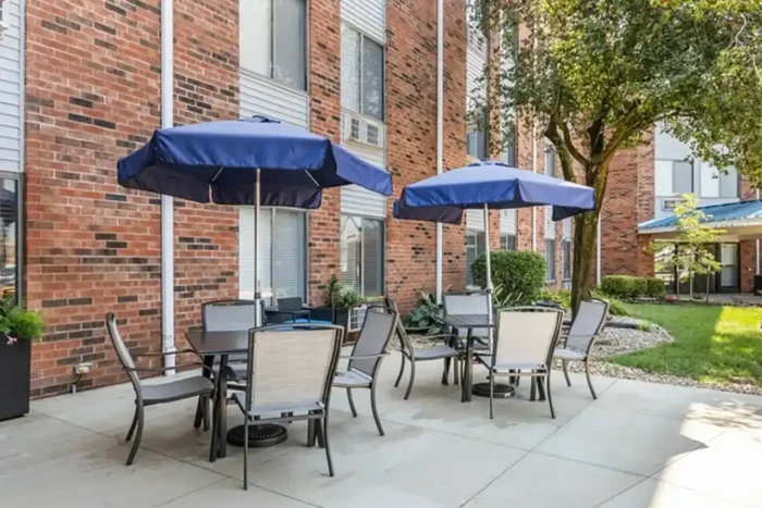 Gazebo with rocking chairs