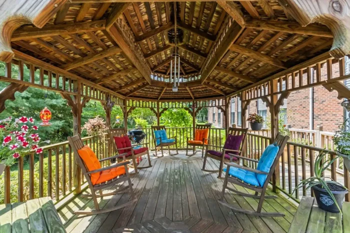 Gazebo with rocking chairs