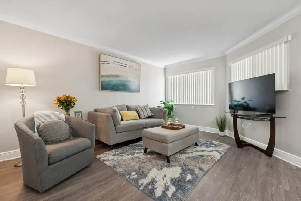 Model Apartment Living Room Model Apartment Living Room at Five Star Premier Residences of Boca Raton